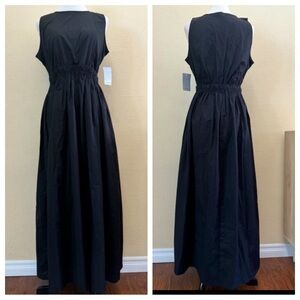 Velvet Torch Black Sleeveless Poplin Maxi High Neckline Dress XL